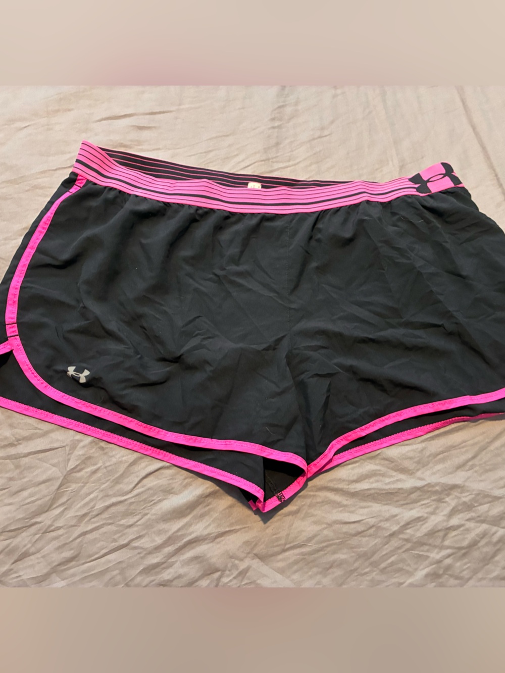 Under Armour Black Swim Shorts with Hot Pink Trim